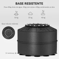 HOMCOM Punching Ball de Boxe com Altura Ajustável com Barra Giratória 360° e Base Preenchida 88x48x155-205 cm Preto(m-6)