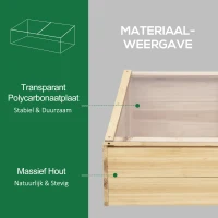 Outsunny Kas hout koude kas koude box kweekkas plantenbak voor balkon(m-4)