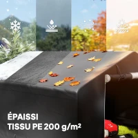 Outsunny Abri de jardin tente de stockage imperméable abri moto porte enroulable fermeture éclair, 300 x 300 x 210 cm, gris foncé(m-5)