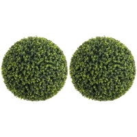 HOMCOM Boules d'eucalyptus artificielles 52 cm en lot de 2, plantes déco résistantes aux UV avec 1086 feuilles pour intérieur et extérieur