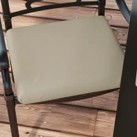 Outsunny Lot de 4 coussins de chaise, galettes de chaise 47 x 47 cm, rembourrage épais, résistant à la décoloration, beige(m-7)