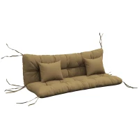 Outsunny Lot de 4 coussins d'assise, 150x50 cm déperlants, coussins d'assise avec liens, rembourrage 10cm brun(m-7)