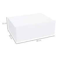 HOMCOM Comodino Sospeso Moderno con Cassetto, in Legno, 40x30x15 cm, Bianco(m-3)