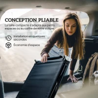 Outsunny Bain de Soleil Pliable transat inclinable 4 Positions Chaise Longue 3 Coussins fournis Noir(m-7)