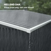 Outsunny Metalen berging 2,68 m², afsluitbare schuur met 3 deuren, ventilatie, schuindak, handschoenen(m-6)