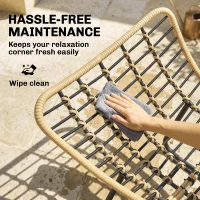 Outsunny Cadeira de Balanço em Rattan Espreguiçadeira de Jardim com almofada grossa, Balanço de jardim até 120 kg Indoor Outdoor 87 x 110 x 70 cm Cinza(m-5)