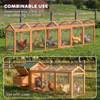 PawHut Kippenhok buitenverblijf met zitstok en dubbele deuren, van hout en metaal, geschikt voor 4 kippen, 156 x 70,5 x 84 cm oranje(m-5)