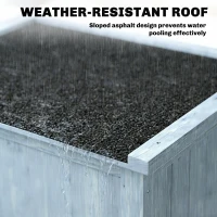 Outsunny Szafka ogrodowa z drewna odporna na warunki atmosferyczne, schowek z podwójnymi drzwiami, magnetycznym zamknięciem, na taras lub ogród 85 x 54 x 170 cm, szara(m-7)