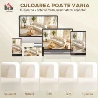 HOMCOM Canapea 3 Locuri Modulară 260cm Fără Structură cu Șezut Generos, Pernă Groasă, 3 Perne, din Catifea, Crem(m-8)