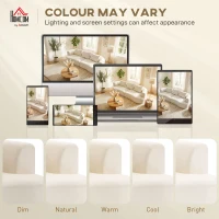 HOMCOM Sofa 3-osobowa, 260 cm sofa chenille z szerokim siedziskiem, sprężyny kieszeniowe, pianka o wysokiej gęstości, 3 poduszki, kremowa biel(m-8)