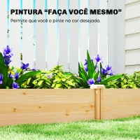 Outsunny Jardinheira Elevada em Madeira Horta Urbana para Cultivar Plantas com Divisor e Base Aberta 235x121x26 cm Madeira(m-6)