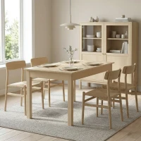 HOMCOM Masă de sufragerie design modern bicolor cu blat mare pentru 4-6 persoane în lemn dim. 119L x 70l x 75H cm(m-4)