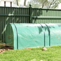 Outsunny Seră de Grădină Tip Tunel din Oțel și Plastic PP cu Uși Rulabile, 3x1x0,8 m, Verde(m-8)