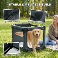 PawHut Soft Dog Crate Pet Travel Crate 90 x 64 x 64 cm with Removable Pad Mesh Window Army Green(m-5)