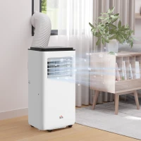 HOMCOM Ar-condicionado portátil 7000BTU 2kW 5 em 1 arrefecimento, desumidificador, ventilador, automático, modo noite, 2 velocidades(m-6)