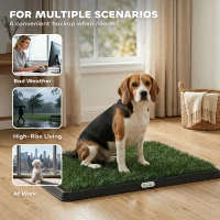 PawHut Sanita para Cães com Relva Artificial, 76x50,5 cm, Bandeja Higiênica para Cães para Treino com Drenagem, Verde(m-5)