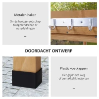 Planttafel met metalen werkblad tuiniertafel bloementafel tuin hout(m-5)