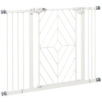 PawHut Bramka zabezpieczająca na drzwi i schody dla psów, 100 cm x 4 cm x 76 cm, Biały(m-1)