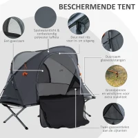 Outsunny Campingbedjes Hoge Verhoogd Luchtbed voor 1 Persoon grijs(m-4)