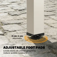 Outsunny Mesa Extensible de Aluminio para Exteriores, Superficie de Vidrio Templado, Blanco crema.(m-4)