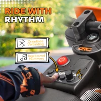 AIYAPLAY Elektrisch Kindermotorfiets met Handmatige Gascontrole, Zijwielen, Muziek, Oranje(m-5)