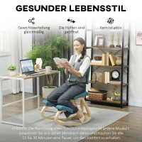 HOMCOM Ergonomischer Kniestuhl, Kniehocker Gesundheitsstuhl für Zuhause, Büro, Meditation Dunkelblau(m-6)