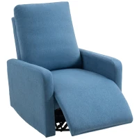 HOMCOM Fotoliu Relax Rabatabil Manual la 135°, Rotativ la 360° cu Funcție de Legănare, Albastru(m-10)