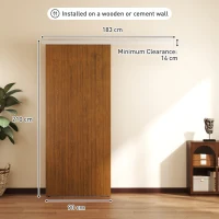 HOMCOM Ușă Culisantă 90x210 cm, Kit Montaj pentru Dulapuri, Șină, Efect Lemn Maro(m-3)