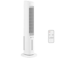 HOMCOM Resfriador de ar coluna 3 em 1 resfriador humidificador ventilador, oscilação 48°, 3 velocidades 3 modos, branco(m-1)