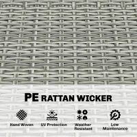 Outsunny Tuinbank polyrattan 170L tweezitter bank met opbergruimte afneembaar kussen ritssluiting voering houten armleuningen(m-8)