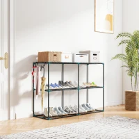 Outsunny Soporte para Plantas de 3 Niveles Estantería para Plantas de Acero para Interior y Exterior 143x48x100 cm Verde(m-7)