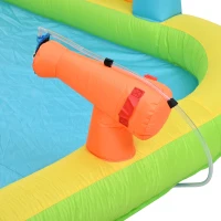 Château gonflable parc aquatique pour enfants, avec toboggan et pataugeoire, pour 3–10 ans, 360x320x200 cm, Multicolore(m-12)