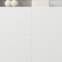 HOMCOM Tête de lit sur pied avec rangements, accessoire de lit 4 compartiments ouverts, 140 x 19 x 103,5 cm, blanc(m-8)