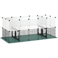 PawHut Pet Playpen with Waterproof Mat, DIY Small Animal Enclosure 34 Panels, Indoor/Outdoor Metal Pet Fence for Guinea Pigs(m-10)