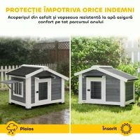 PawHut Cușcă pentru Câini Căsuță pentru Câini de Exterior din Lemn, 98x76x69.5cm(m-5)