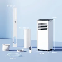HOMCOM Mobiles Klimagerät 9000 BTU mit Kühlung, Luftentfeuchter, Ventilator und Nachtmodus.(m-3)