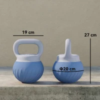SPORTNOW Kettlebell 8 kg, mâner ergonomic antiderapant, kettlebell rotund, antrenament de forță, albastru(m-3)