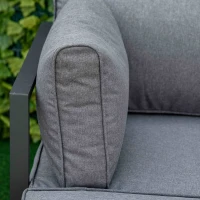 Outsunny 6 Piece Outdoor Couch, Sectional Sofa Set with Aluminum Patio Conversation Furniture, Grey(m-10)