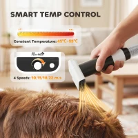 PawHut 5 in 1 Dog Grooming Vacuum & Dryer w/ Clipper, 1.8L Canister, 4 Modes Blow Temperature(m-5)