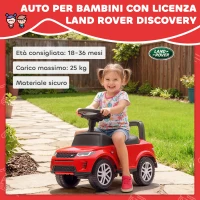 AIYAPLAY Macchina per Bambini Licenza Land Rover con Clacson e Spazio Portaoggetti, 65.5x28x42 cm, Rosso(m-4)