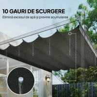 Outsunny Tettuccio di Ricambio per Gazebo 3x3 m con 10 Fori di Drenaggio Grigio(m-6)