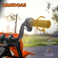 AIYAPLAY Elektrisch Kindermotorfiets met Handmatige Gascontrole, Zijwielen, Muziek, Oranje(m-8)