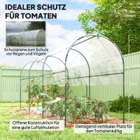 Outsunny Gewächshaus winterfest Foliengewächshaus mit Bogendach, Erdanker Treibhaus 400 x 120 x 170cm Transparent(m-4)