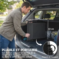 Outsunny Lot de 2 transats pliants avec pare-soleil, chaises longues inclinables avec coussin, poche latérale et poignée de transport, gris foncé(m-8)