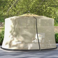 Outsunny Moustiquaire cylindrique pour Parasol 3 m diamètre avec Fermeture éclair et lestage beige(m-10)