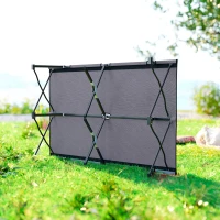 Outsunny Lit de camp pliable double 2 personnes 193 x 125 x 40 cm polyester Oxford métal gris(m-7)