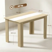 HOMCOM Tavolo pranzo moderno 2-4 persone in legno, 120x69x75 cm(m-3)