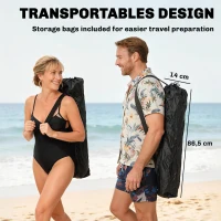 Outsunny 2er Set Campingstuhl faltbar Angelstuhl mit abnehmbar Fußstütze Getränkehalter belastbar 120 kg Schwarz(m-6)