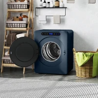 HOMCOM Uscător cu evacuare 5kg, 1000W uscător frontal compact independent cu tambur din oțel inoxidabil, timer, albastru(m-5)