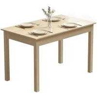 HOMCOM Mesa de comedor de diseño moderno bicolor con gran tablero 4-6 personas en madera dim. 119L x 70l x 75H cm(m-7)